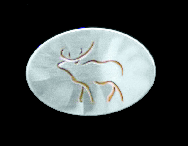 Line Elk Medium Oval Belt Buckle