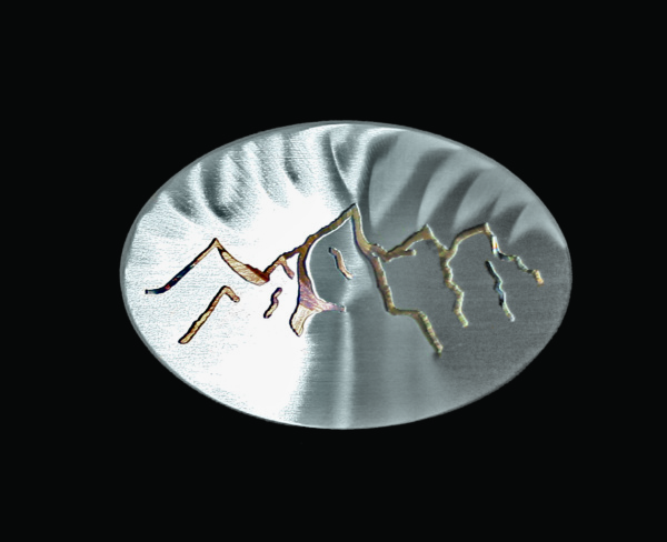 Tetons Cutout 2 Ply Large Oval Belt Buckle