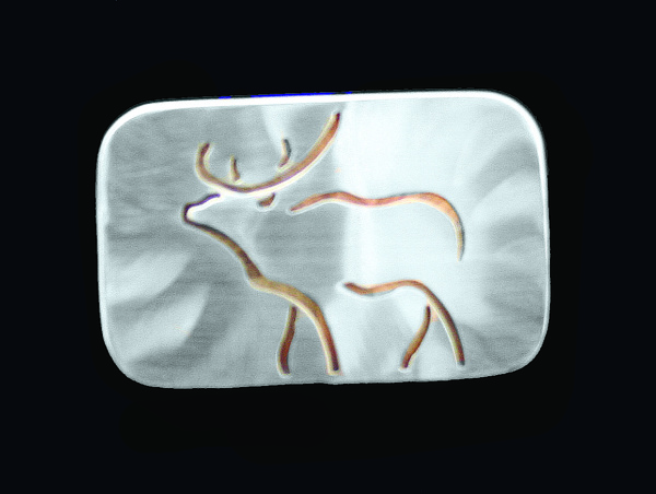 Line Elk Medium Rectangle Belt Buckle