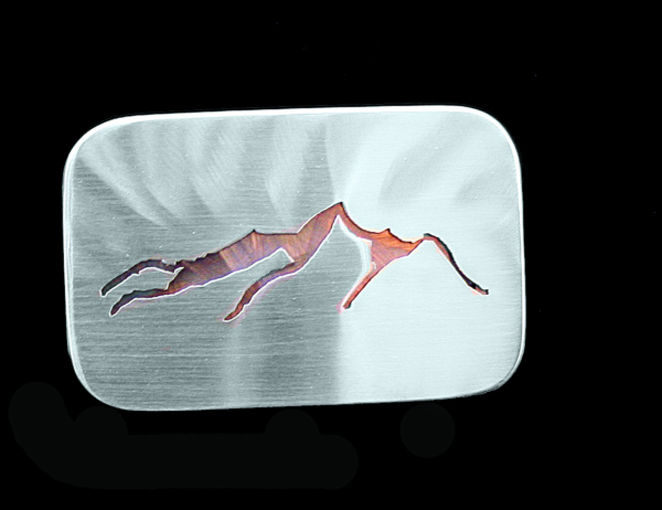 Rocky Mountains Cutout Small Rectangle Belt Buckle