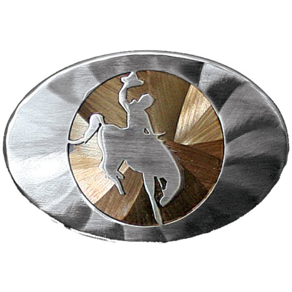 WY Bucking Horse in Circle Belt Buckle|101-LO|101P-MOA