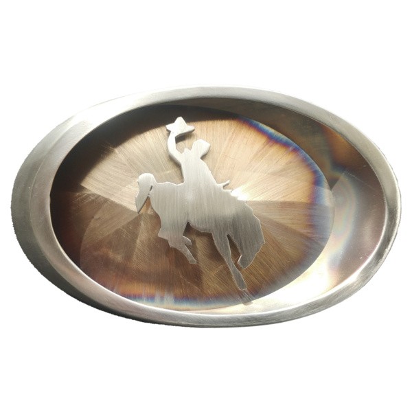 WY Bucking Horse Pipe Ring Belt Buckle|103