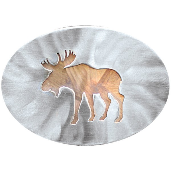 Moose Silhouette Laser Cutout Belt Buckle|200-LO|201-MOA