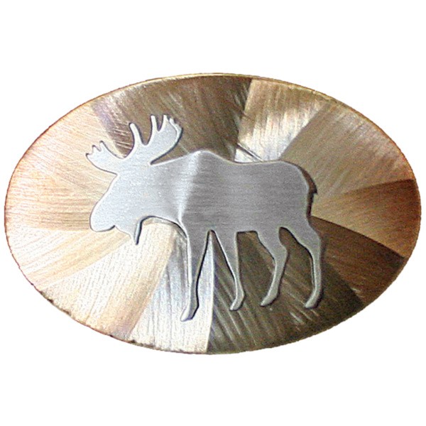 Moose Overlay Medium Oval Belt Buckle|LO 200-B|MOA 201-B