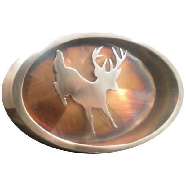 White Tail Deer Pipe Ring Belt Buckle|253