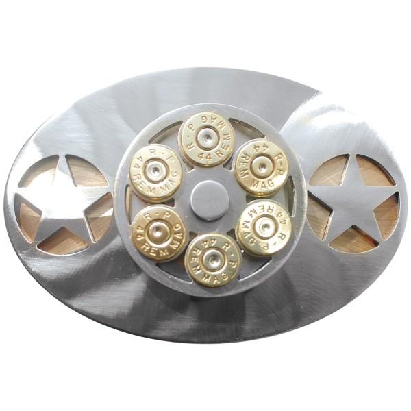 Double Star with Cylinder Laser Cutout Large Oval Belt Buckle|401