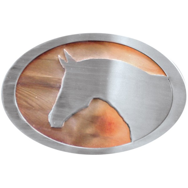 Horse Head Large Oval Belt Buckle|600