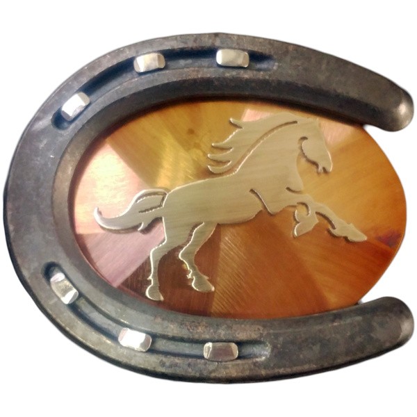 Rearing Horse Pony Shoe Belt Buckle/602-HSP
