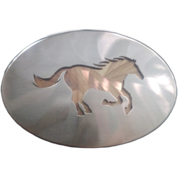 Running Horse Cutout Large Oval Belt Buckle|604 LO