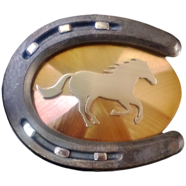 Running Horse Pony Shoe Belt Buckle/604-HSP